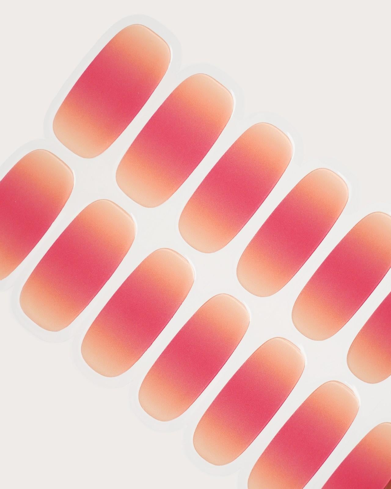 Orange Pink Ombre Gel Strips - Doonails Netherlands