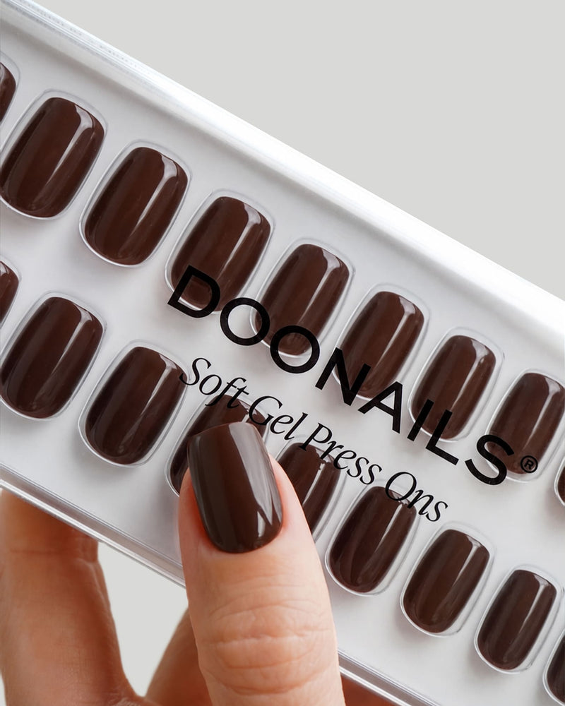 Cafe Noir Short Square Soft Gel Press Ons