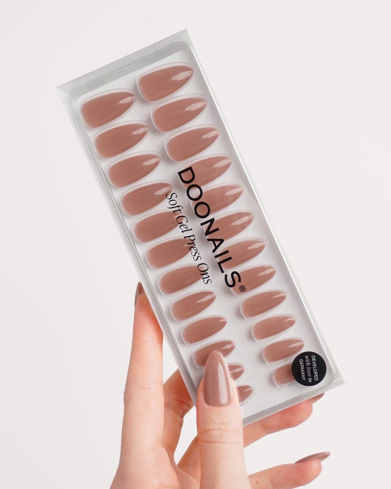 Espresso Medium Almond Soft Gel Press Ons - Doonails Netherlands