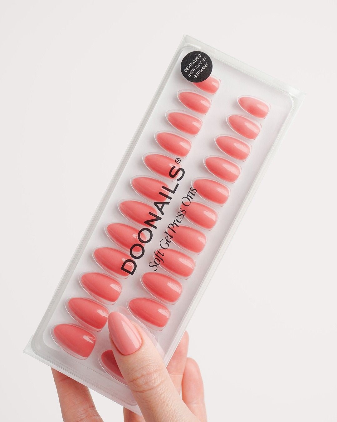 Peach Please Short Almond Soft Gel Press Ons - Doonails Netherlands