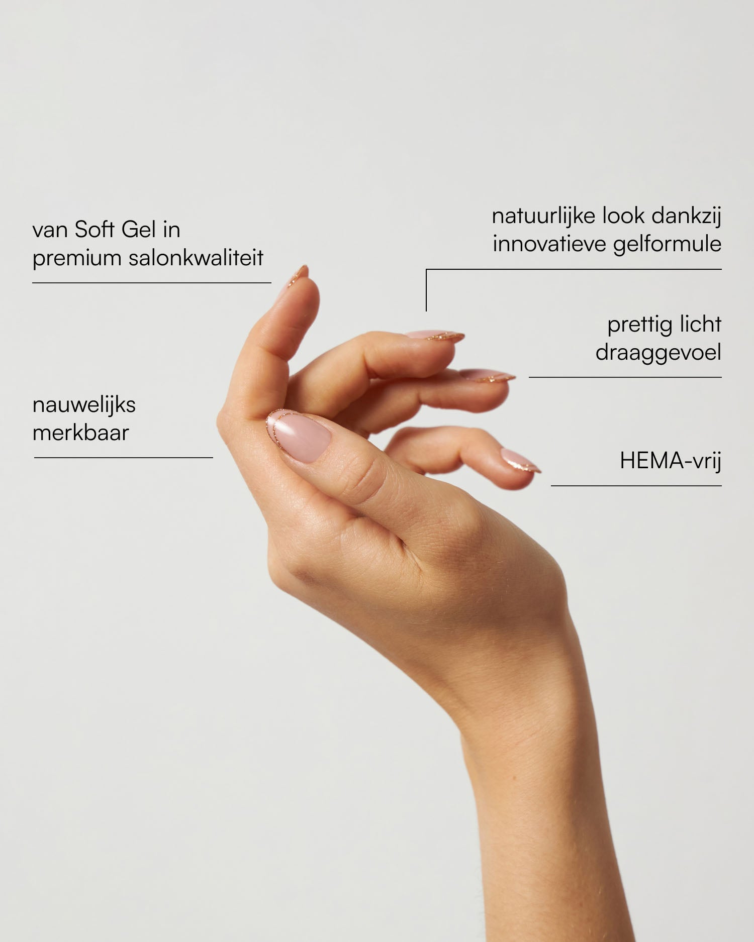 Golden French Medium Round Soft Gel Press Ons - Doonails Netherlands