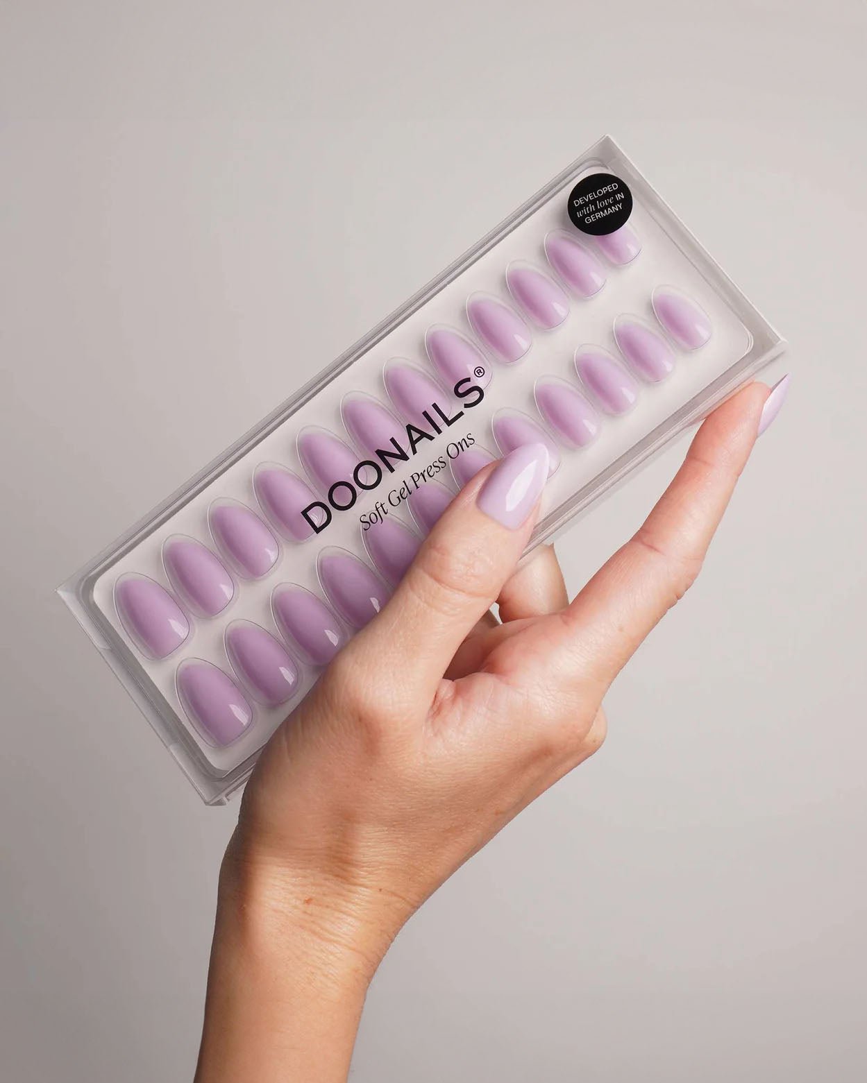 Lavender Mist Short Almond Soft Gel Press Ons - Doonails Netherlands