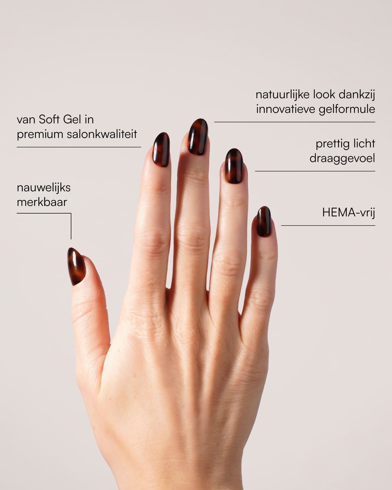 Mosaic Amber Medium Round Soft Gel Press Ons - Doonails Netherlands