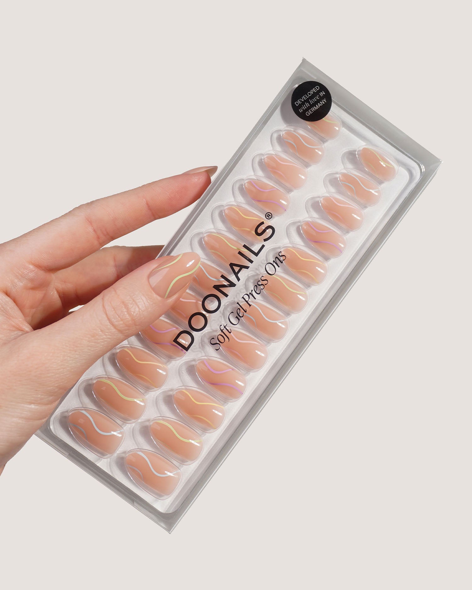 Pastel Swirl Short Almond Soft Gel Press Ons - Doonails Netherlands