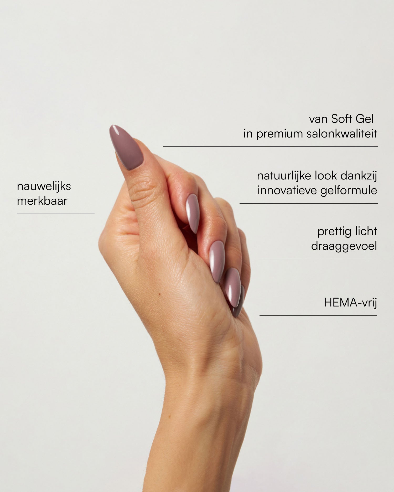 Silent Night Mauve Medium Almond Soft Gel Press Ons - Doonails Netherlands