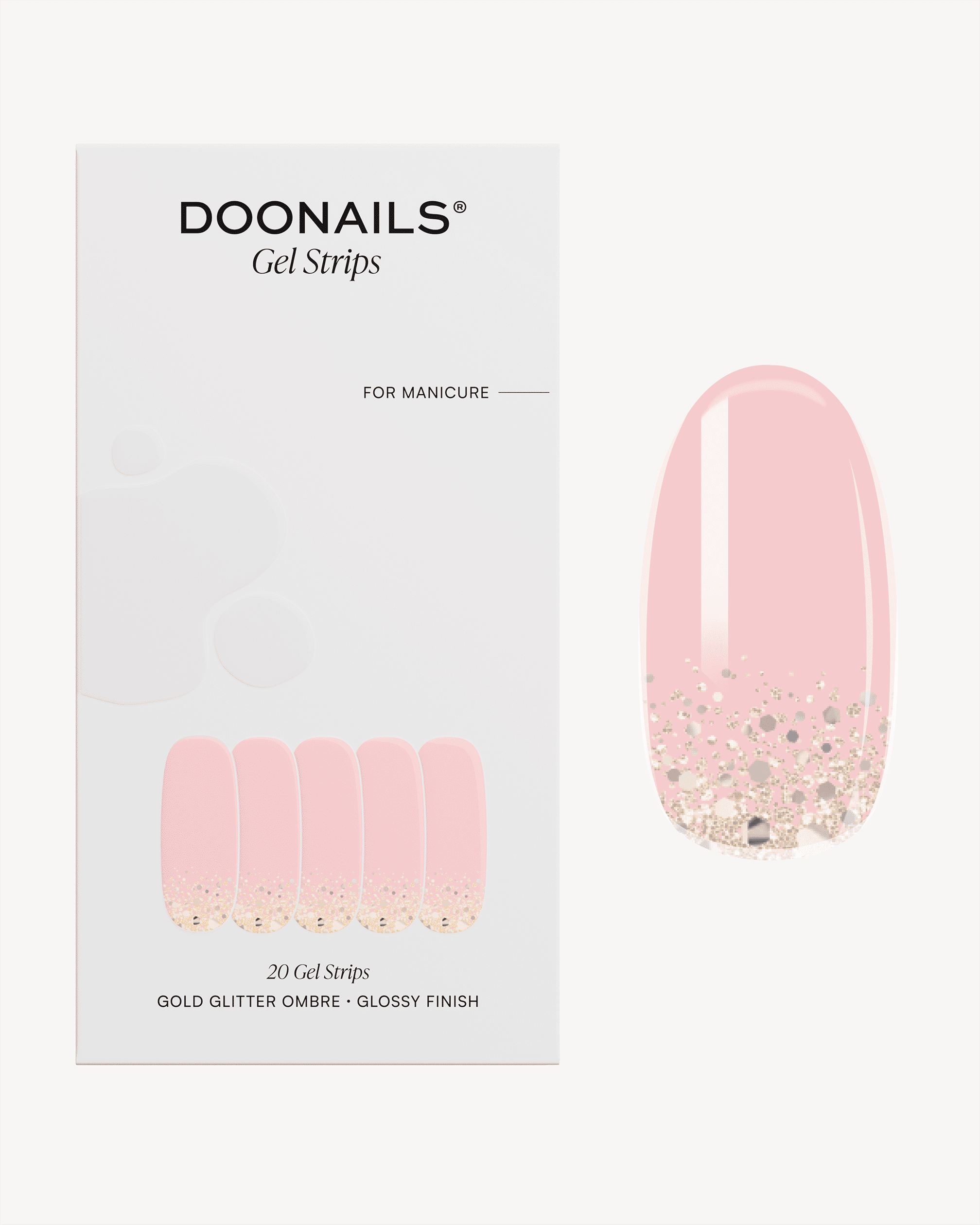 Gold Glitter Ombre Gel Strips - Doonails Netherlands