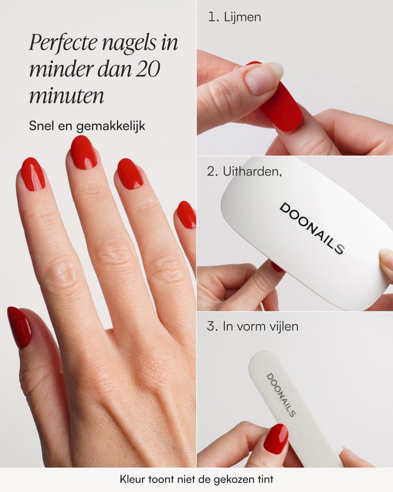 Rose Red Medium Almond Soft Gel Press Ons - Doonails Netherlands