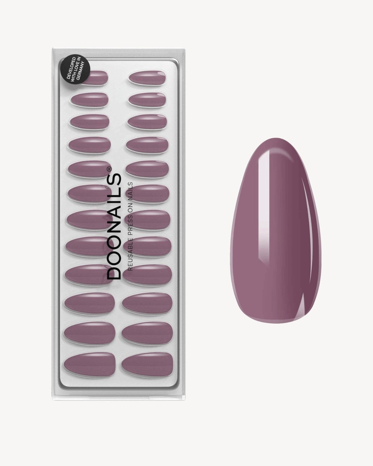 Silent Night Mauve Medium Almond Soft Gel Press Ons - Doonails Netherlands
