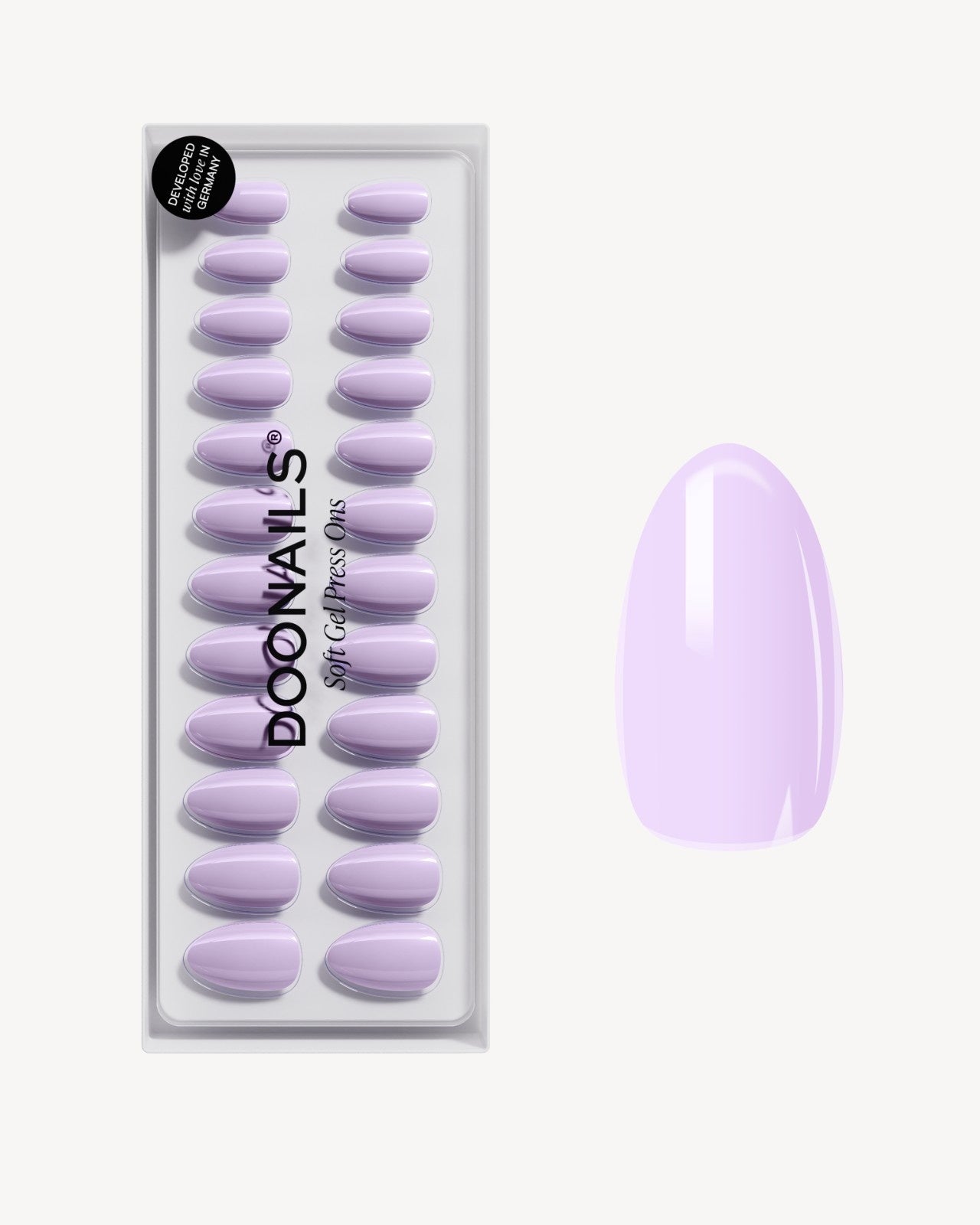 Lavender Mist Short Almond Soft Gel Press Ons - Doonails Netherlands