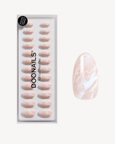 Nude Marble Short Almond Soft Gel Press Ons - Doonails Netherlandsdoonails