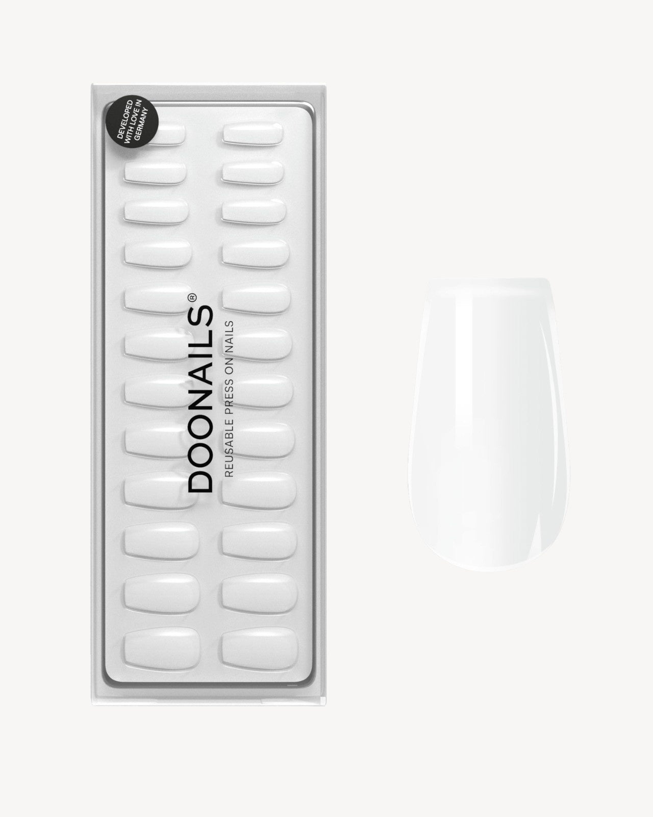 Snow White Short Coffin Soft Gel Press Ons - Doonails Netherlands