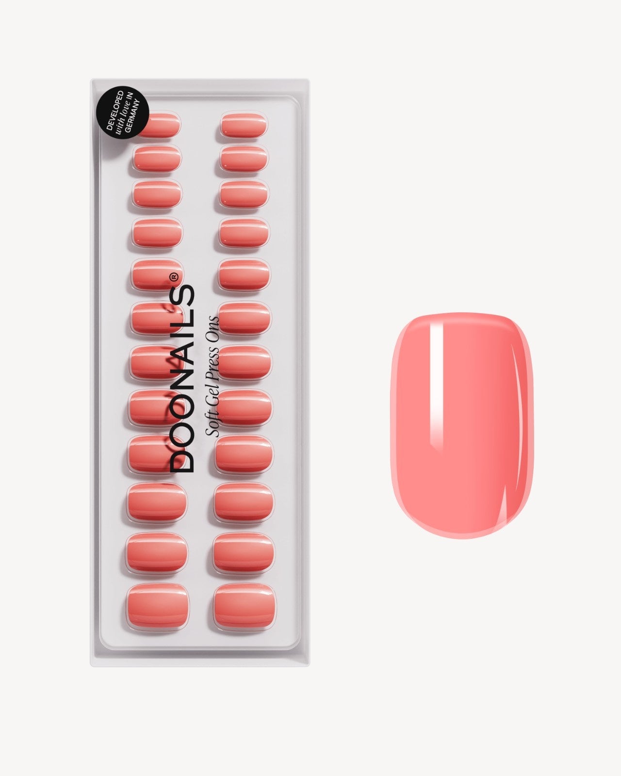 Peach Please Short Square Soft Gel Press Ons - Doonails Netherlands