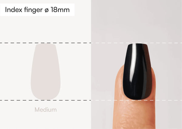 Coffin press ons vergeleken met een echte vinger