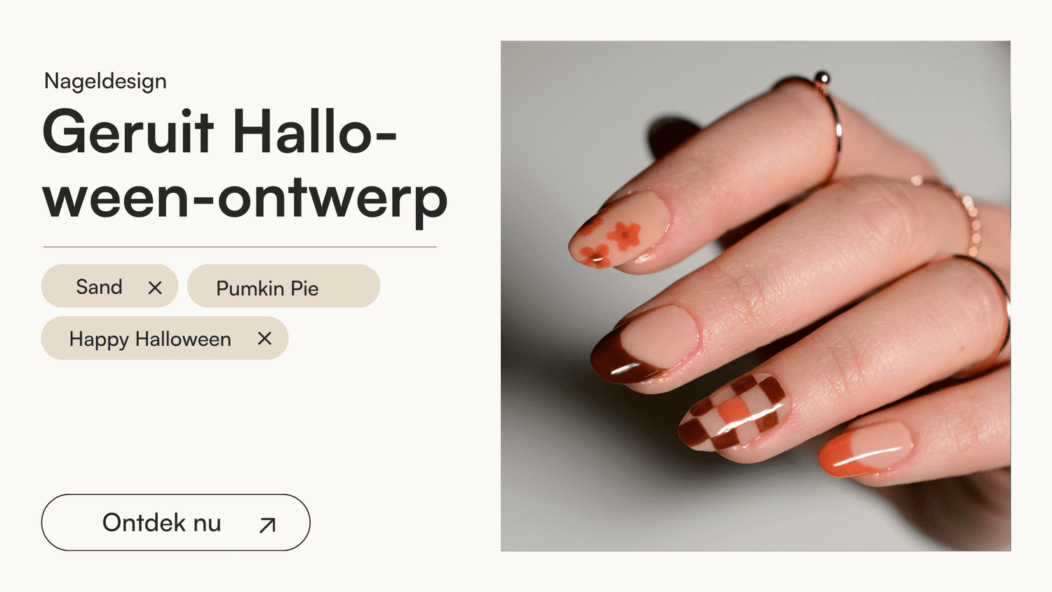 Geruit Halloween-ontwerp - Doonails Netherlands