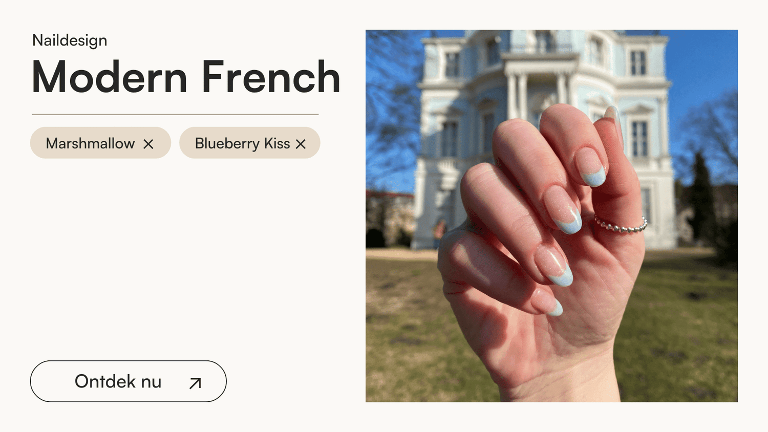 Modern French met Blueberry Kiss - Doonails Netherlands