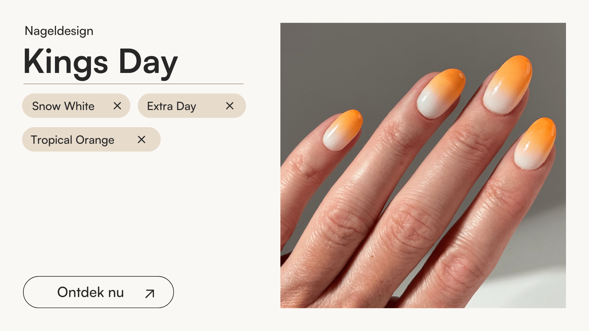 Kings Day Oranje Ombre - Doonails Netherlands