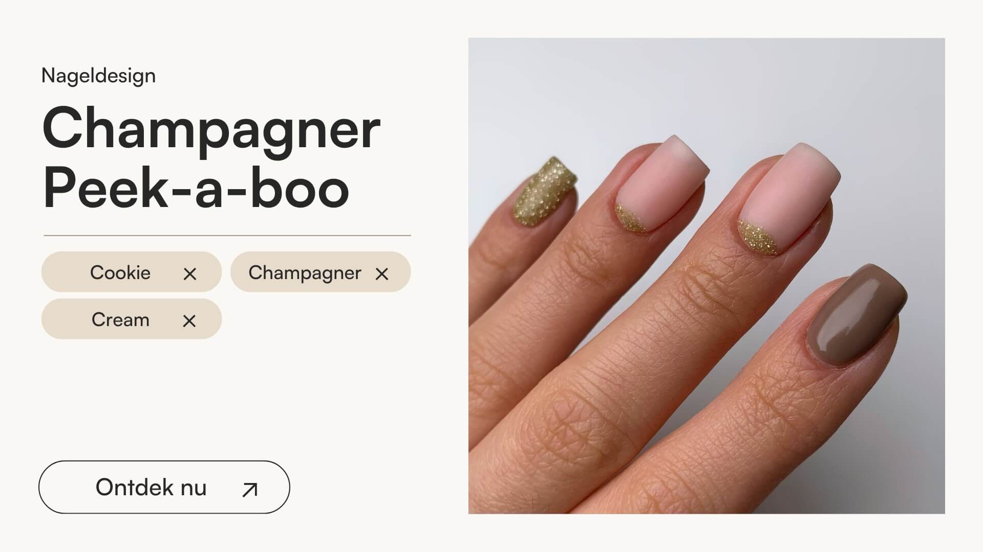 Champagner Peek-a-boo Design - Doonails Netherlands