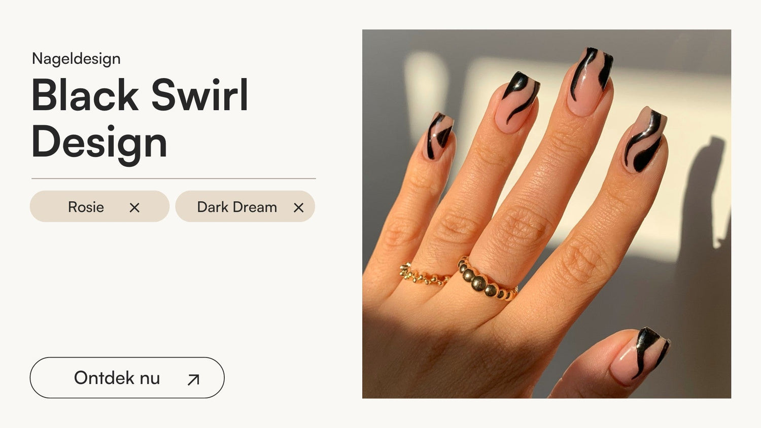 Black Swirl Design - Doonails Netherlands