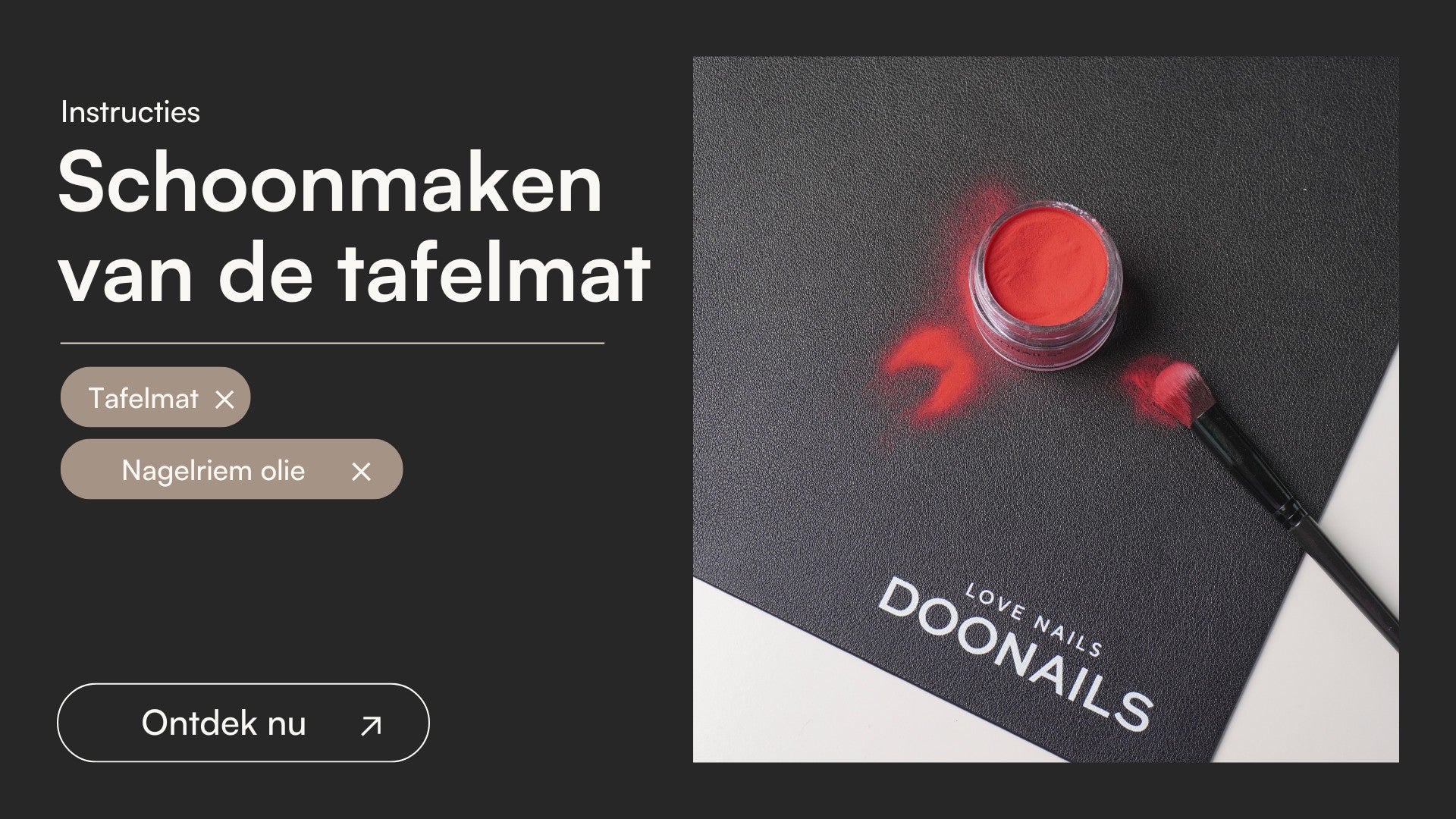Schoonmaken van de tafelmat - Doonails Netherlands