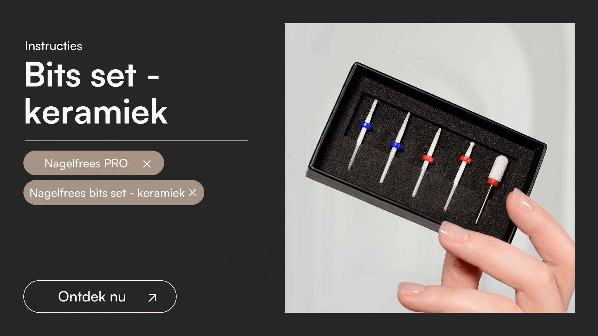 Nagelfrees bits set - keramiek - Doonails Netherlands