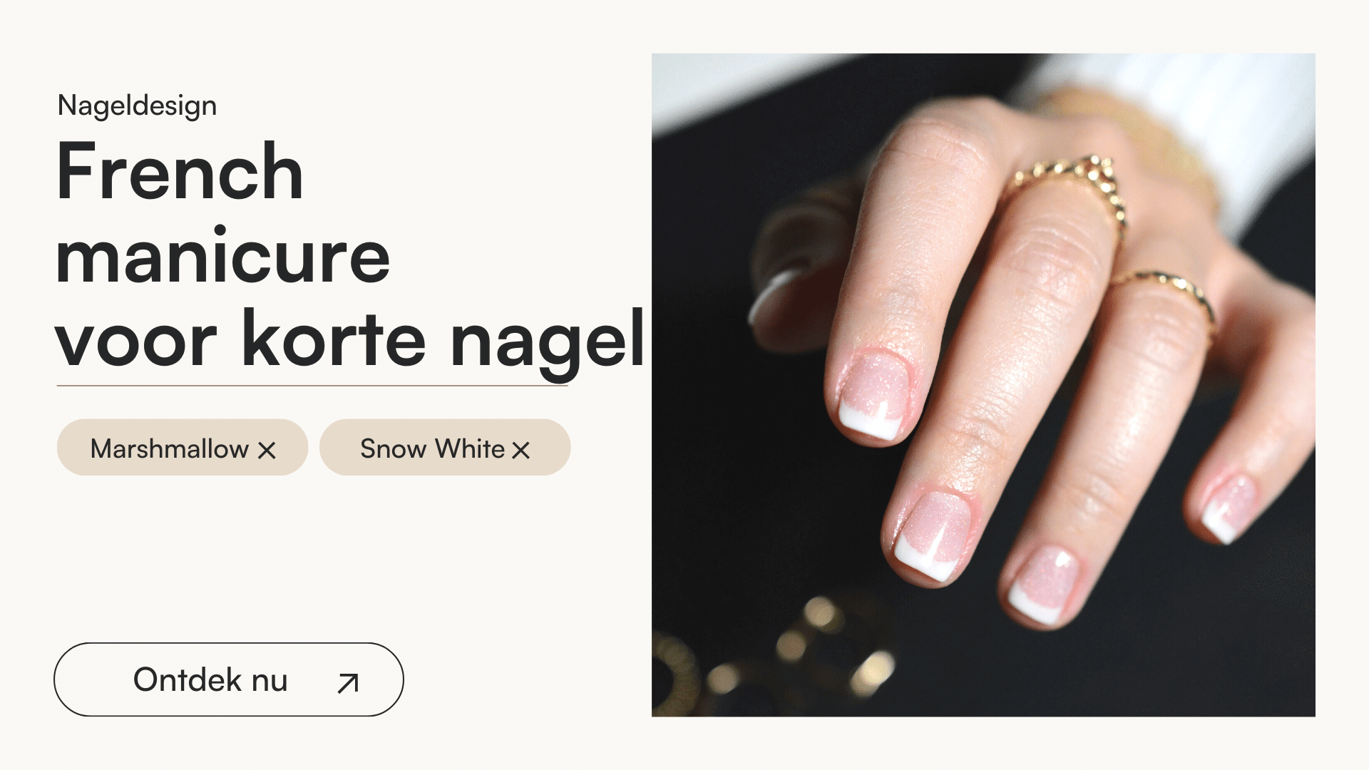 French manicure voor korte nagels - Doonails Netherlands