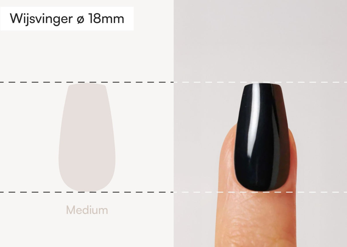 Coffin press ons vergeleken met een echte vinger