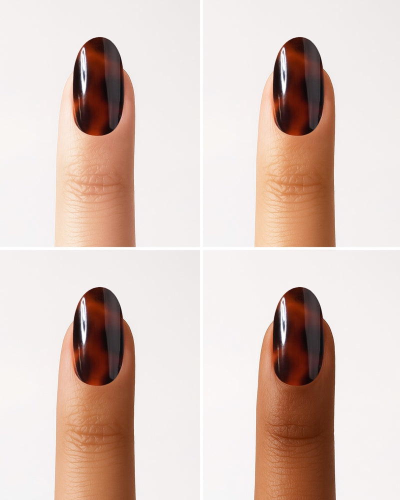 Mosaic Amber Medium Round Soft Gel Press Ons - Doonails Netherlands