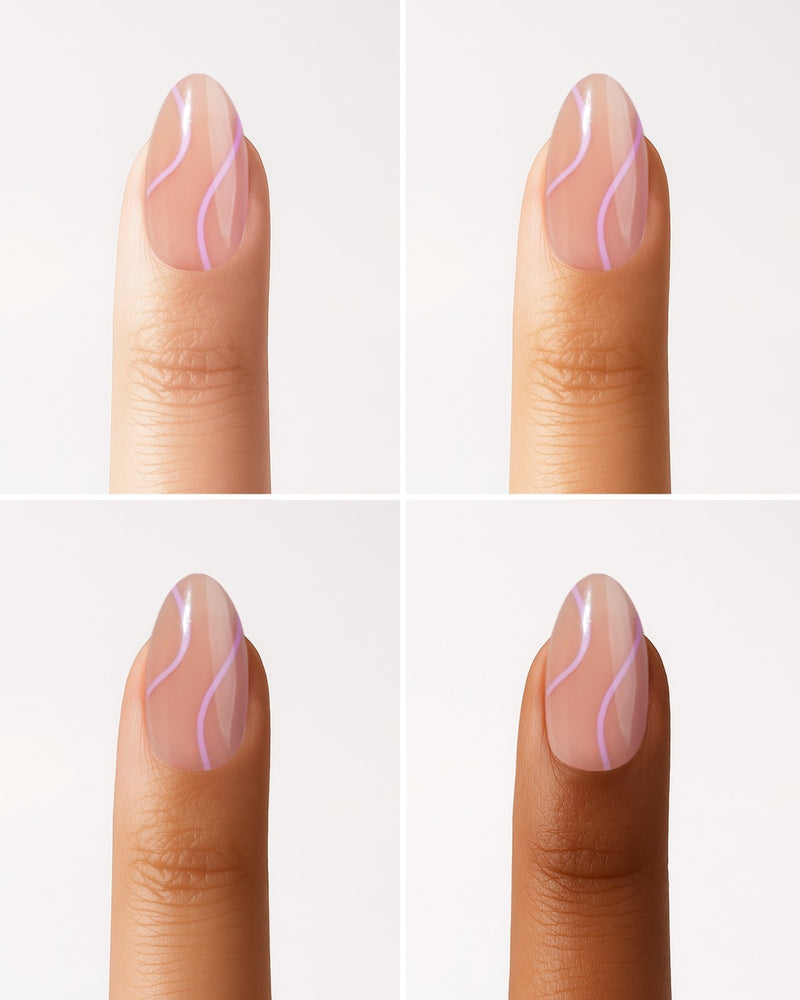 Pastel Swirl Short Almond Soft Gel Press Ons - Doonails Netherlands