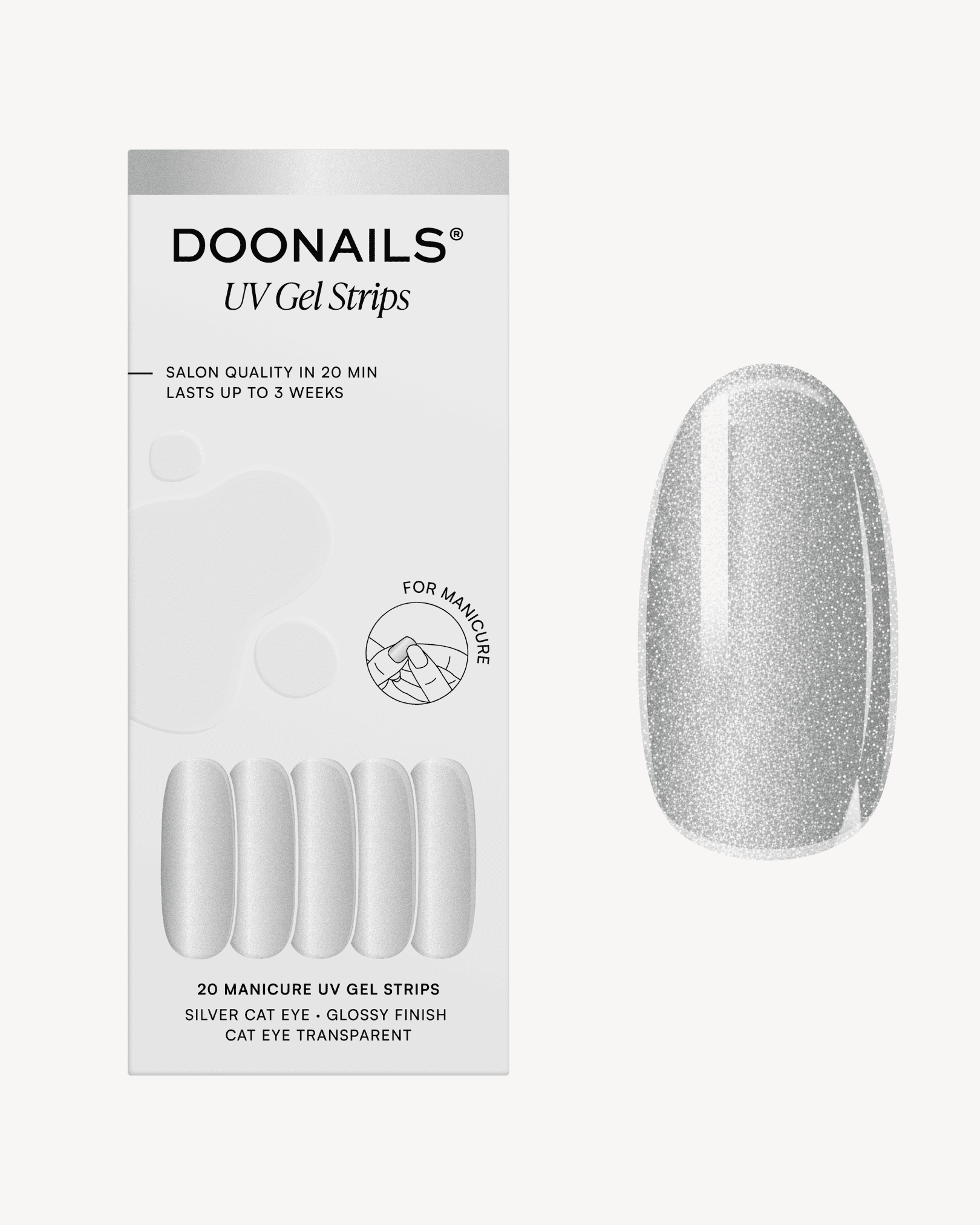 Silver Cat Eye UV Gel Strips
