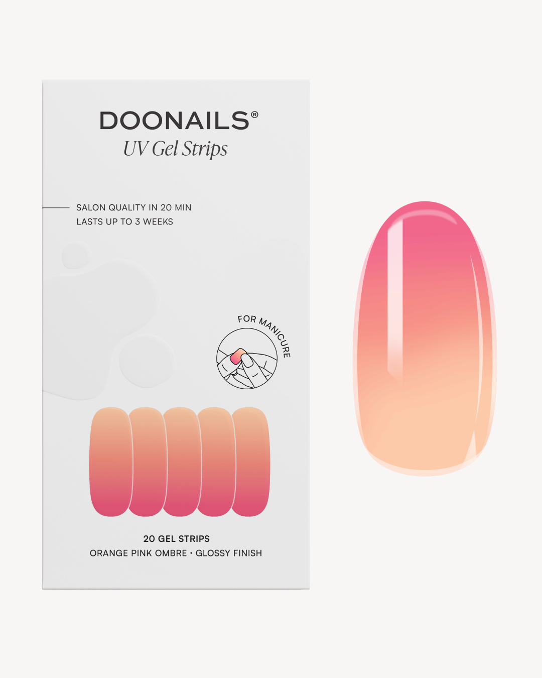Orange Pink Ombre Gel Stripsdoonails