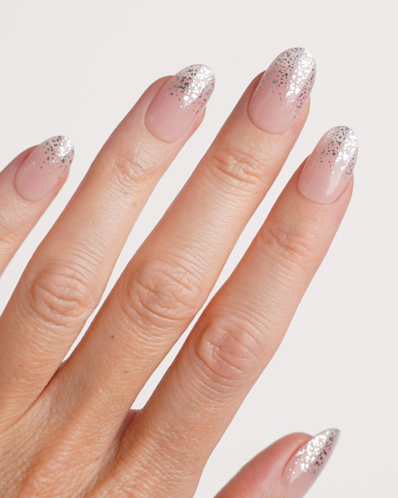 Silver Glitter Ombre Gel Strips - Doonails Netherlands