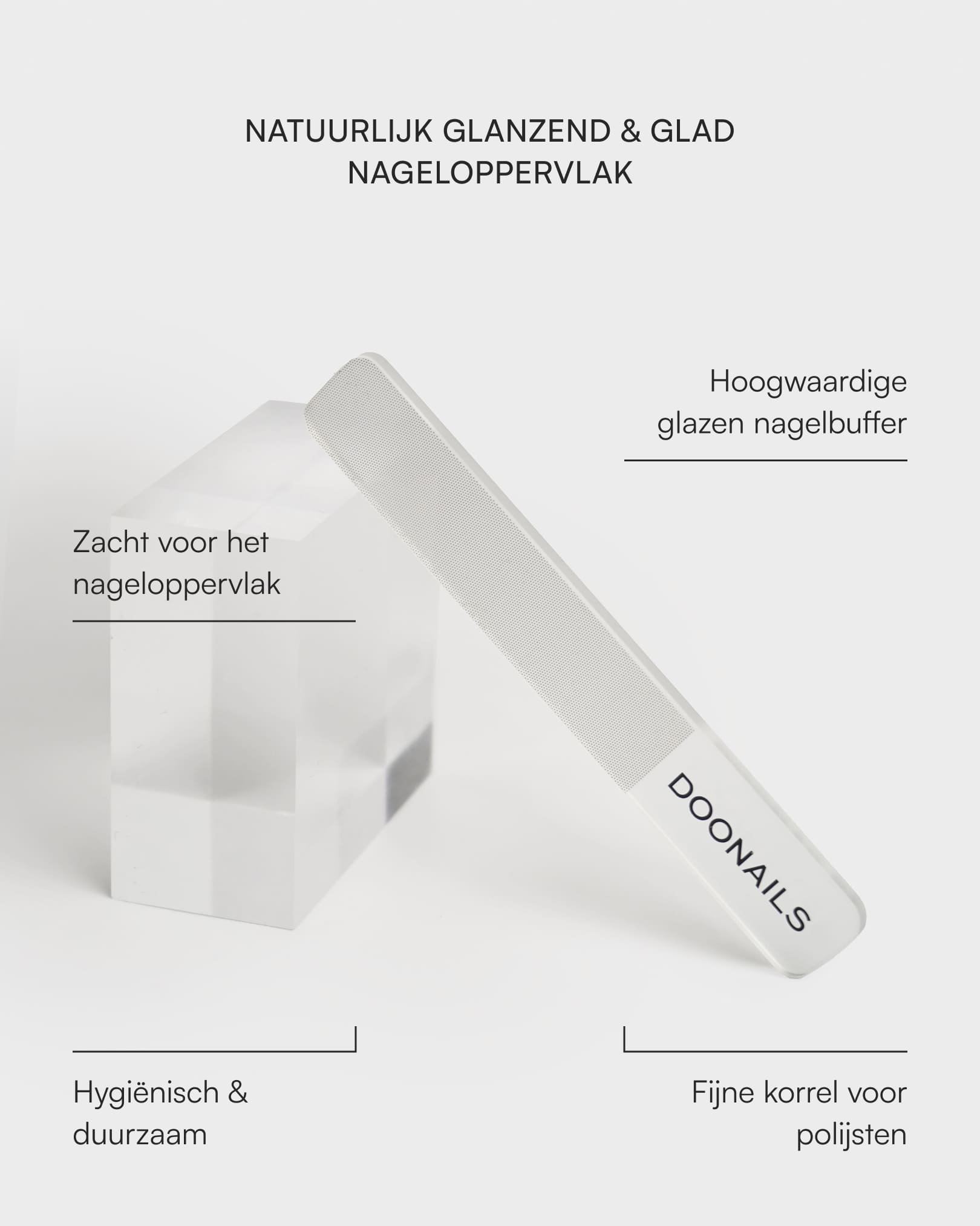Glazen nagelbuffer