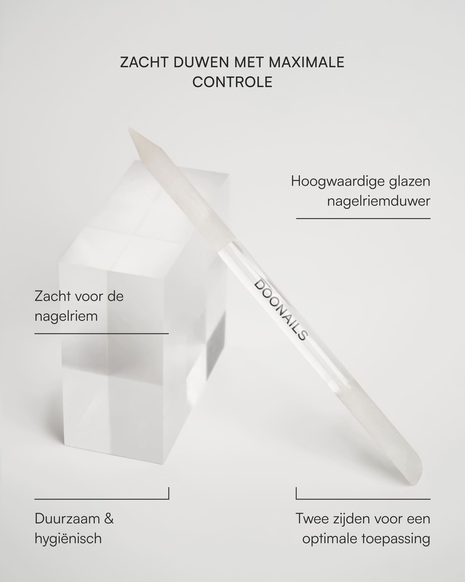 Glazen nagelriemduwer