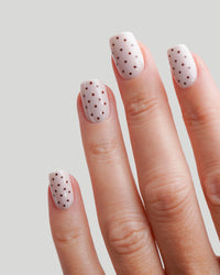 Blush Polka Dots Short Square Soft Gel Press Ons