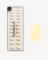 Butter Yellow Short Square Soft Gel Press Onsdoonails