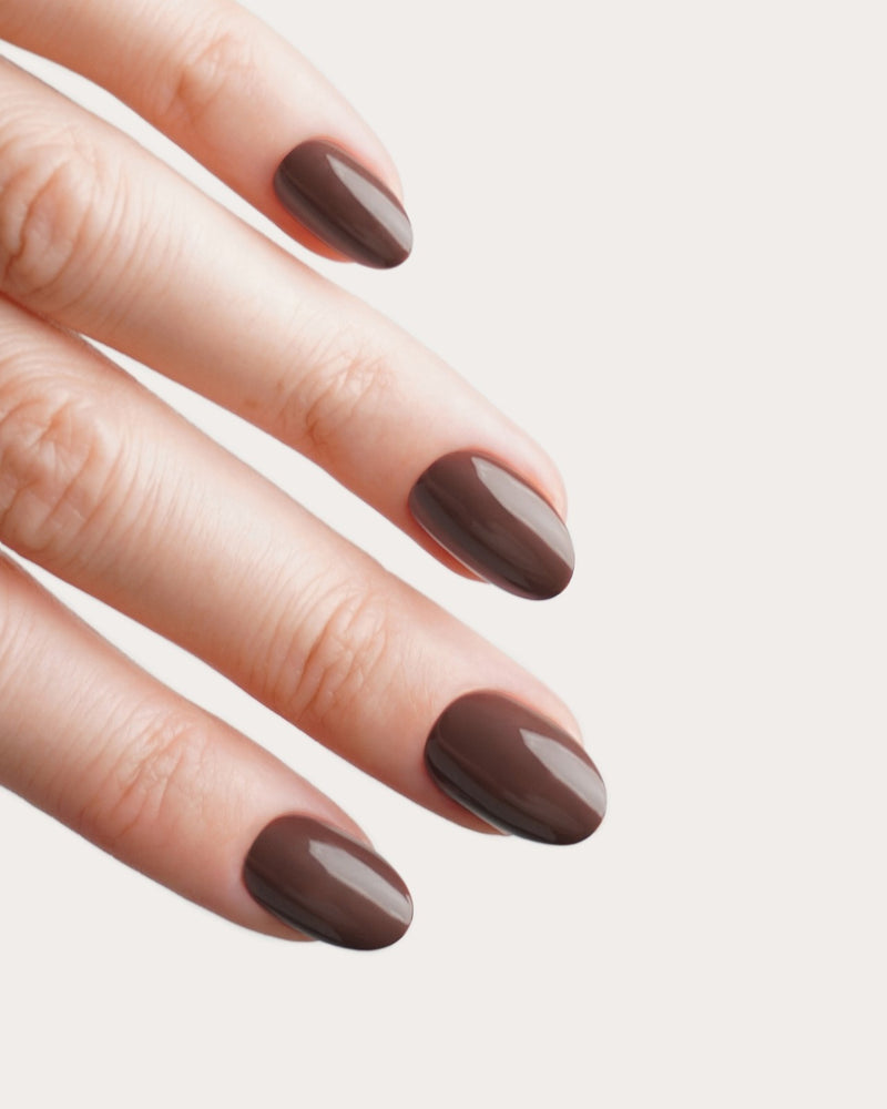Cafe Noir Short Round Soft Gel Press Ons