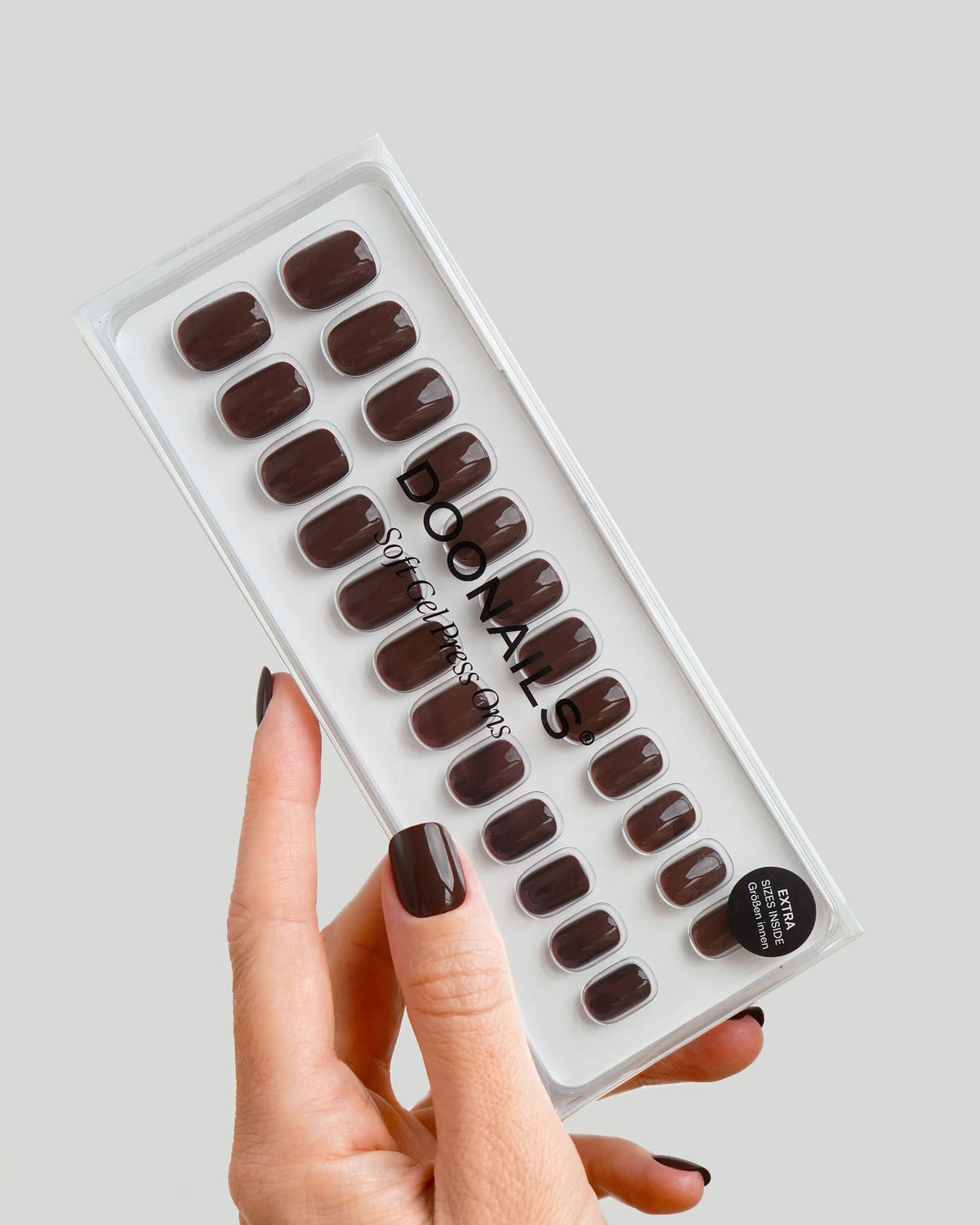 Cafe Noir Extra Short Square Soft Gel Press Ons