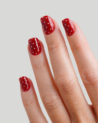 Cherry Polka Dots Extra Short Square Soft Gel Press Ons