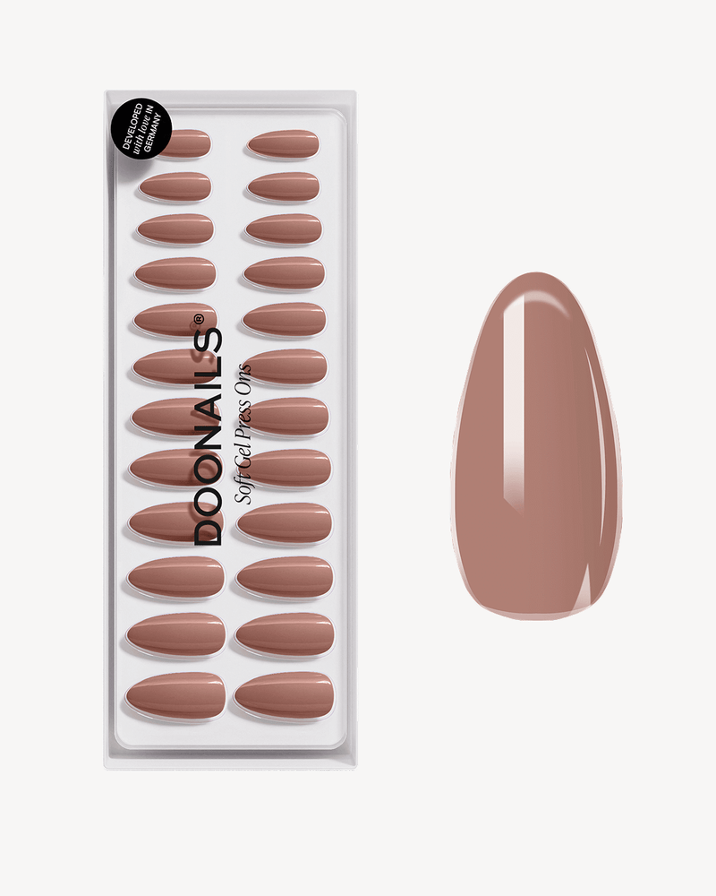 Espresso Medium Almond Soft Gel Press Ons - Doonails Netherlands