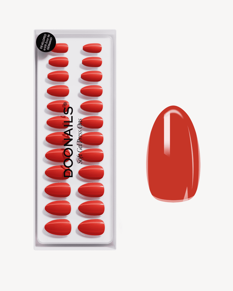 Fire Place Short Almond Soft Gel Press Ons - Doonails Netherlands