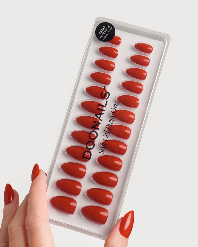 Fire Place Short Almond Soft Gel Press Ons - Doonails Netherlands