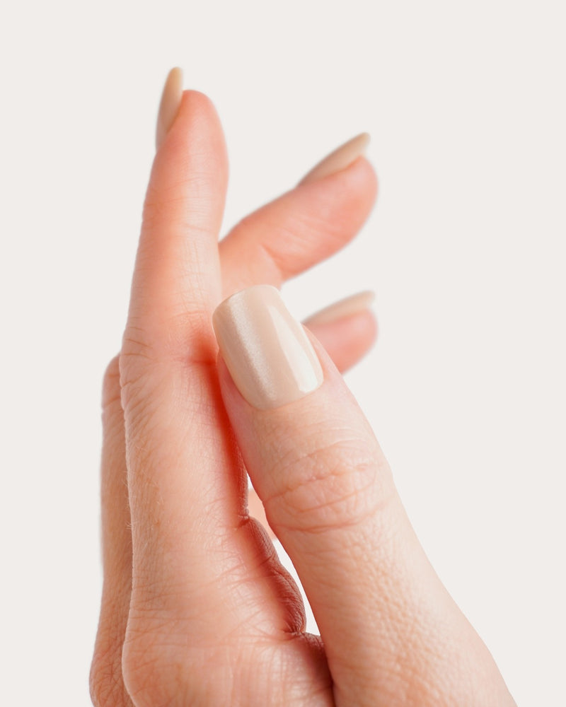 Glass Nude Cat Eye Short Square Soft Gel Press Ons