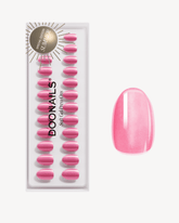 Glass Pink Cat Eye Short Round Soft Gel Press Onsdoonails