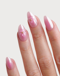 Glazed Pink Lotus Short Almond Soft Gel Press Ons