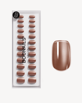 Glazed Chocolate Short Square Soft Gel Press Onsdoonails
