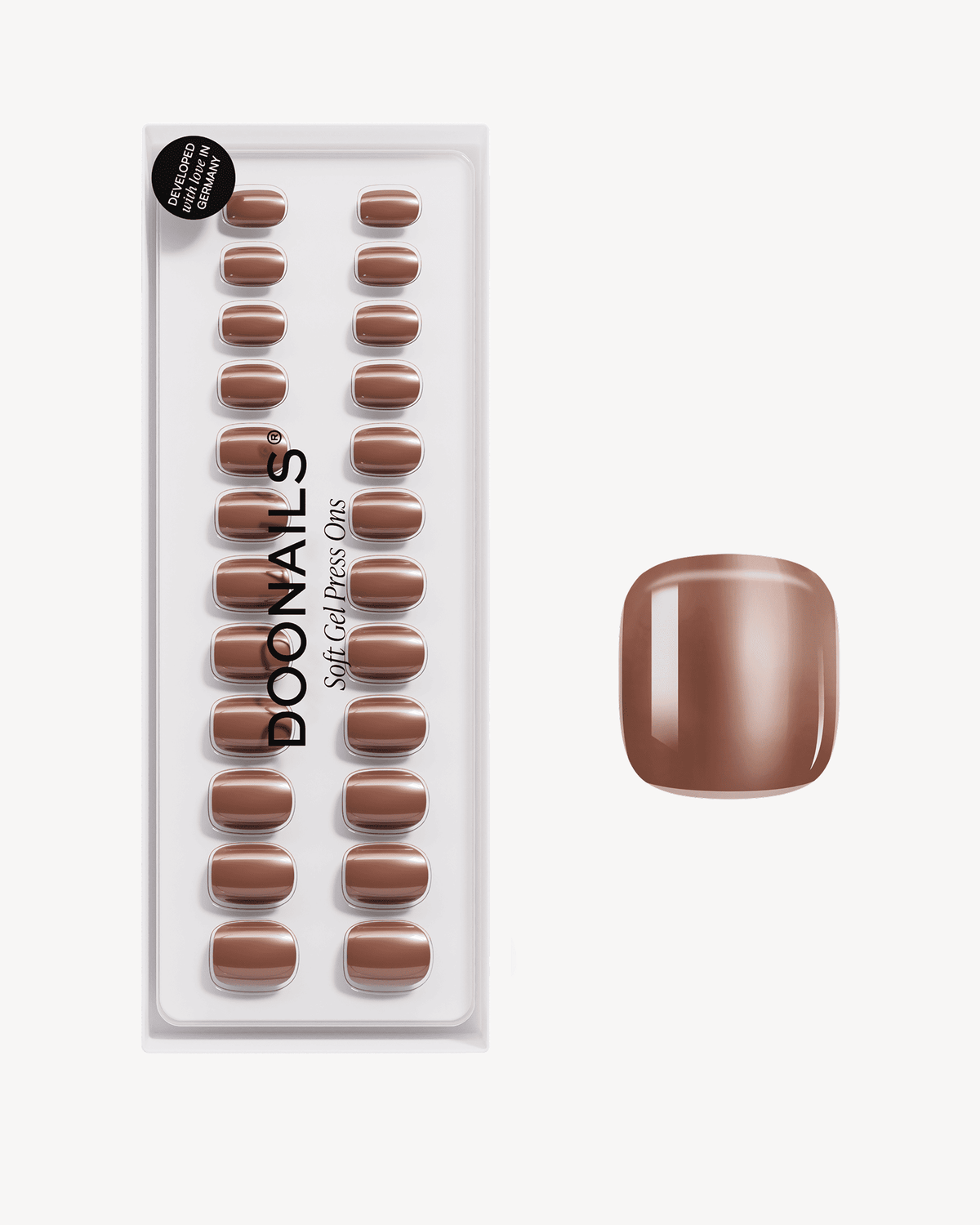 Glazed Chocolate Ultra Short Square Soft Gel Press Ons