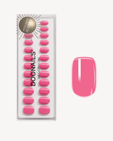 Hot Pink Short Square Soft Gel Press Onsdoonails
