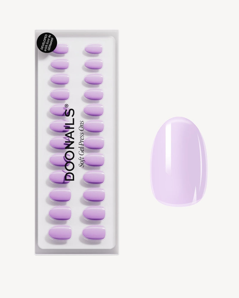 Lavender Mist Short Round Soft Gel Press Ons - Doonails Netherlands