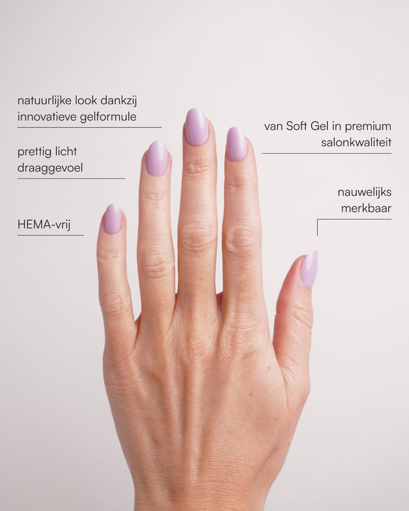 Lavender Mist Short Round Soft Gel Press Ons - Doonails Netherlands