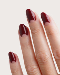 Mademoiselle Bordeaux Short Round Soft Gel Press Ons